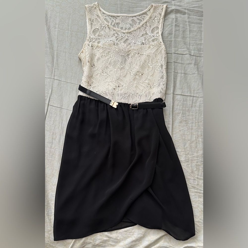 black and white formal party dress